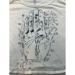 Bena J Numerology Shirt Women’s Small Cut Out Sleeves Esoteric Graphic Print